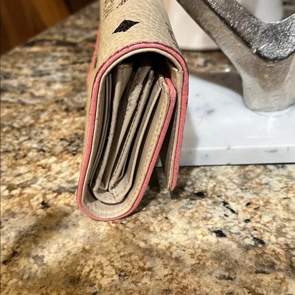 MCM Tri-Color Wallet in Pink, Cream, and Tan - Picture 7 of 12
